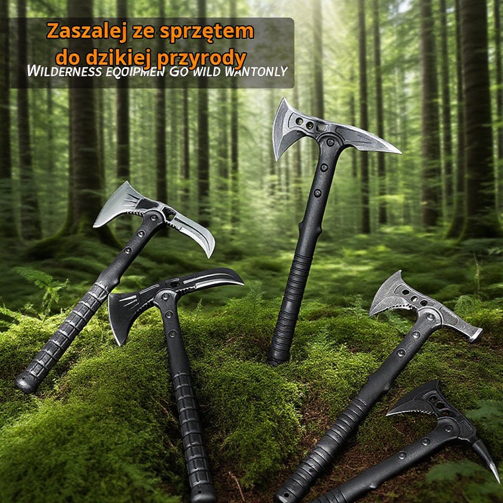 Wielofunkcyjny topór taktyczny, nóż z toporem górskim, broń przetrwania do samoobrony na zewnątrz, d