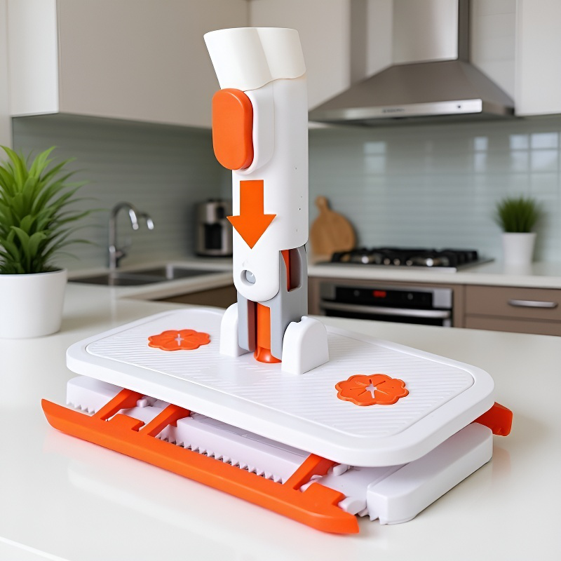 Trapeador con paño limpio y ordenado, herramienta conveniente para limpiar pisos