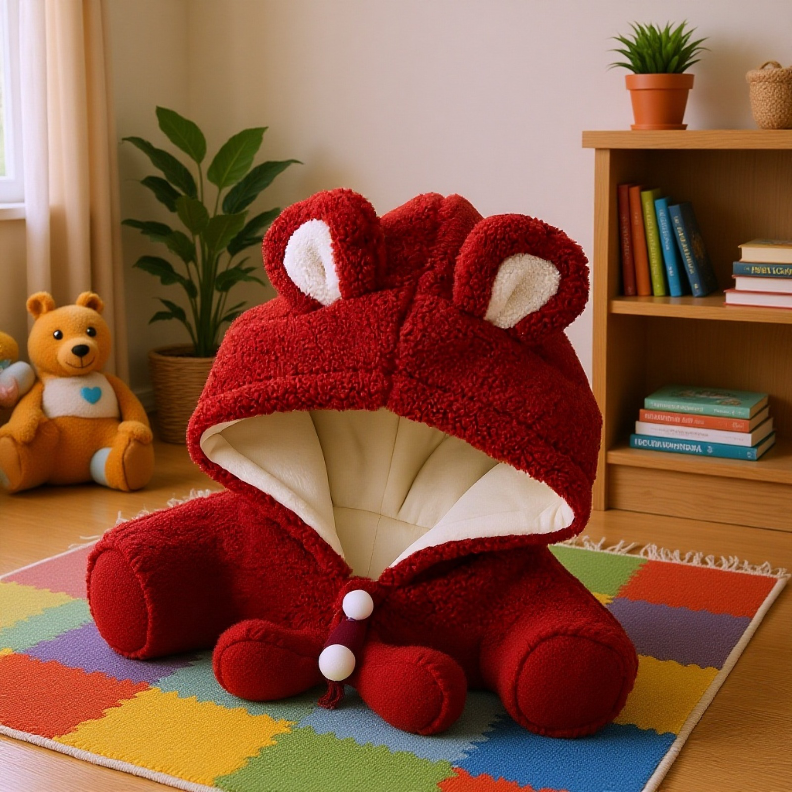 Abrigo tipo poncho de invierno para bebé niña, con forro cálido y capucha, estilo moderno