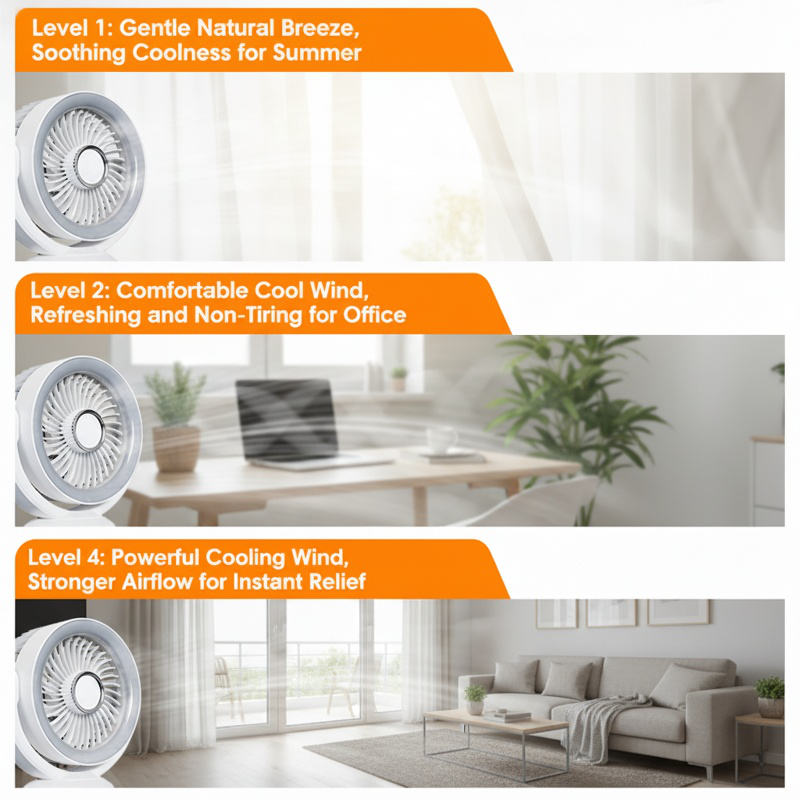 Ultra-Quiet USB Desktop Night Light Mini Fan