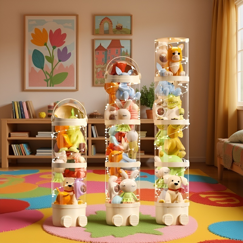 소장 인형 업그레이드 전시 진열대 뽀글이 인형 휴대 편리한 수납함 전시대