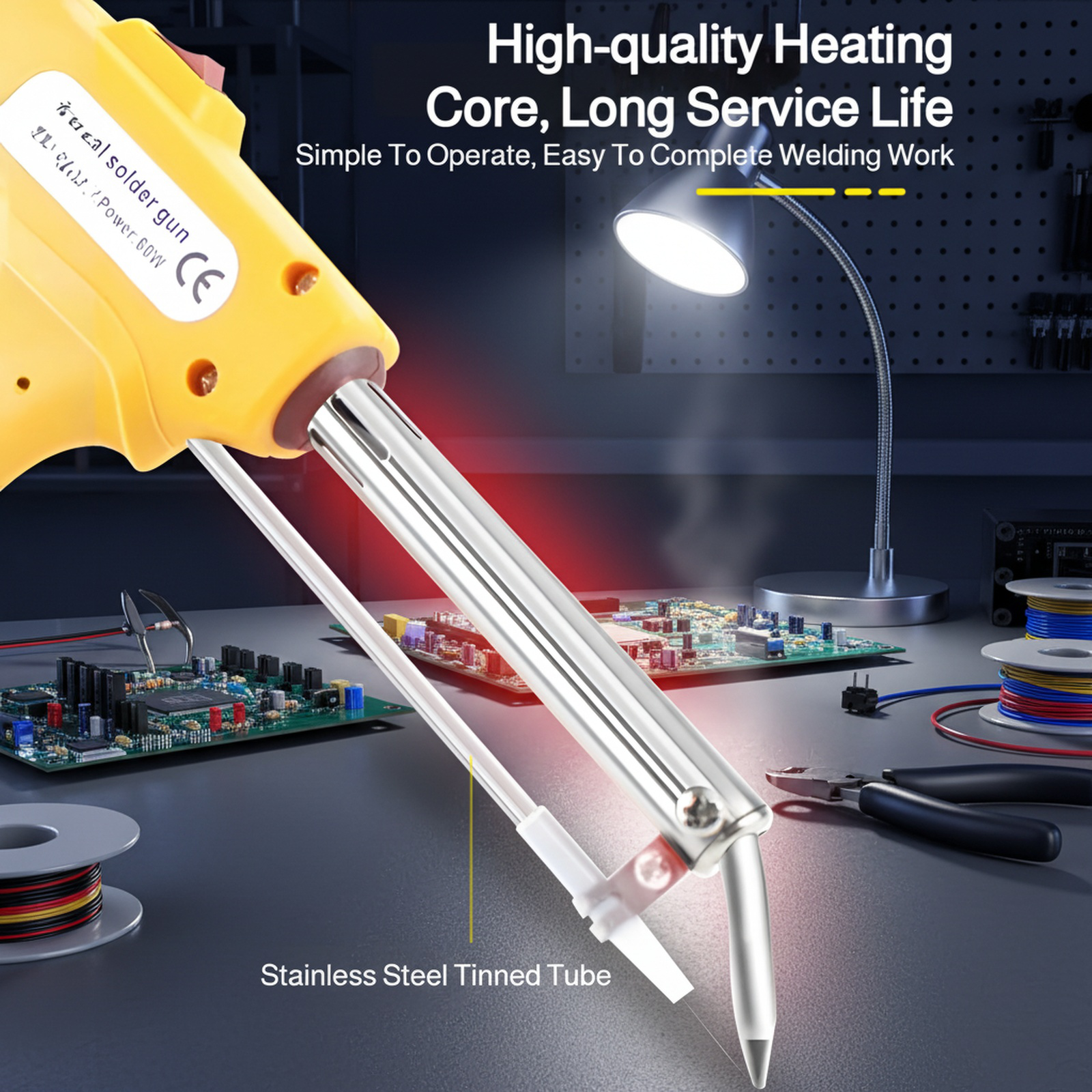 Soldering gun kit with accessories