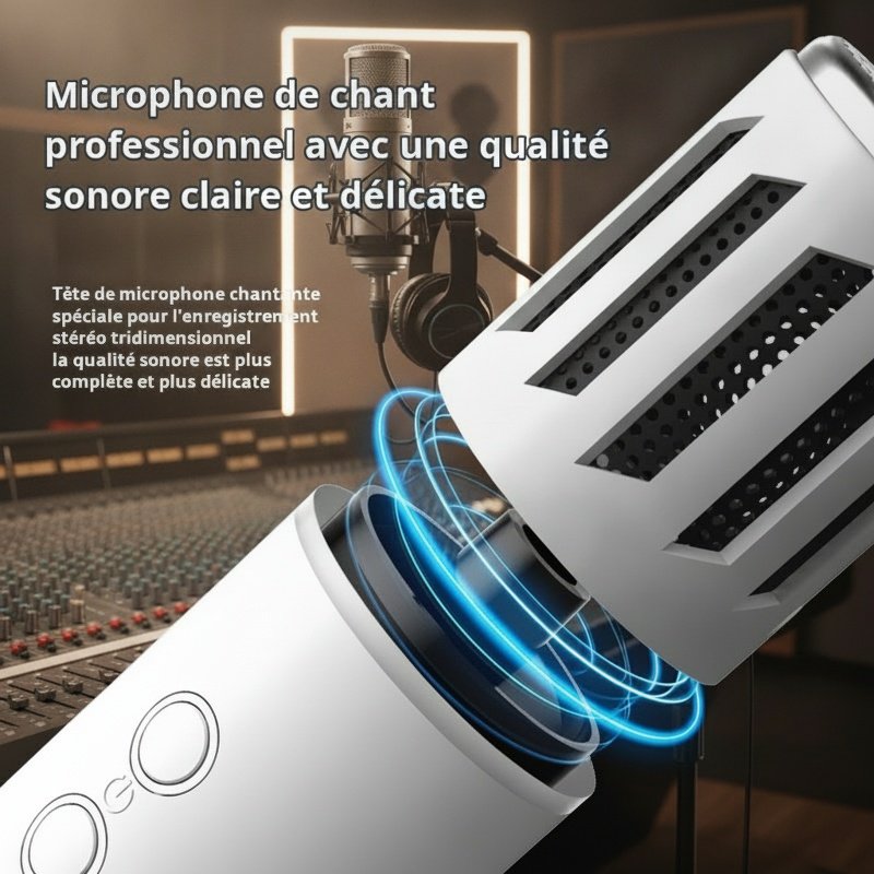 Nouveau microphone audio et microphone Bluetooth tout-en-un microphone sans fil et microphone audio 