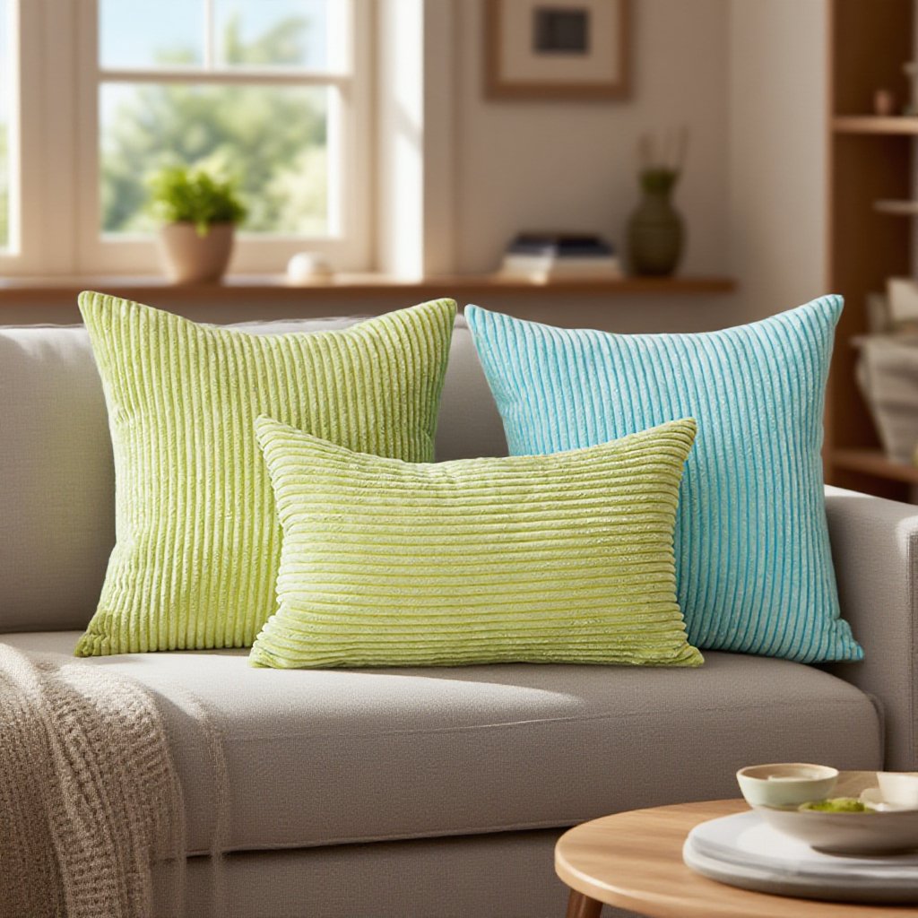 輕奢風居家純色條紋抱枕枕套