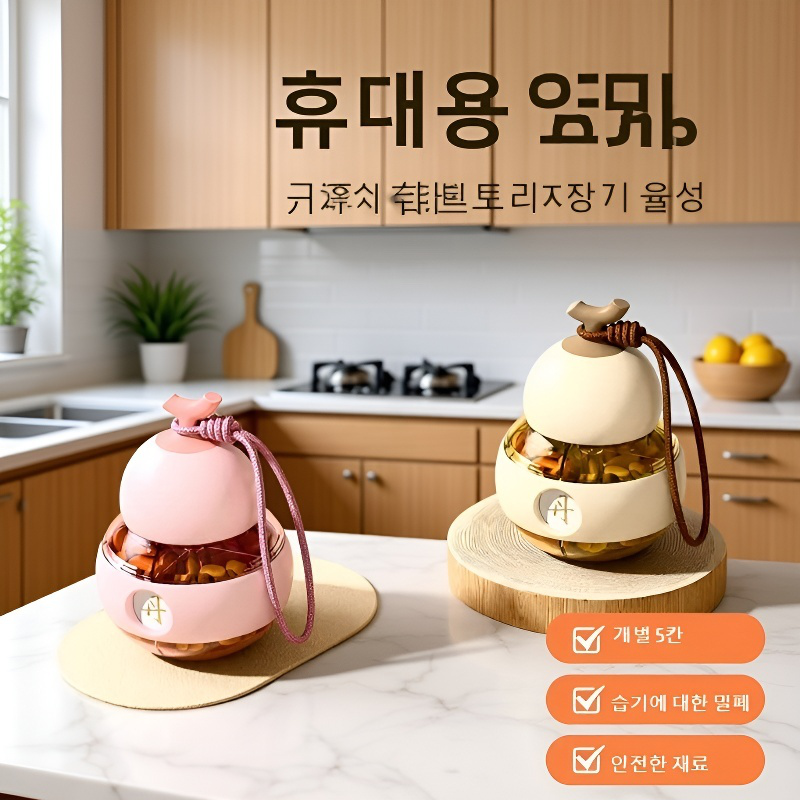 휴대용 이중층 작은 호리병 약통