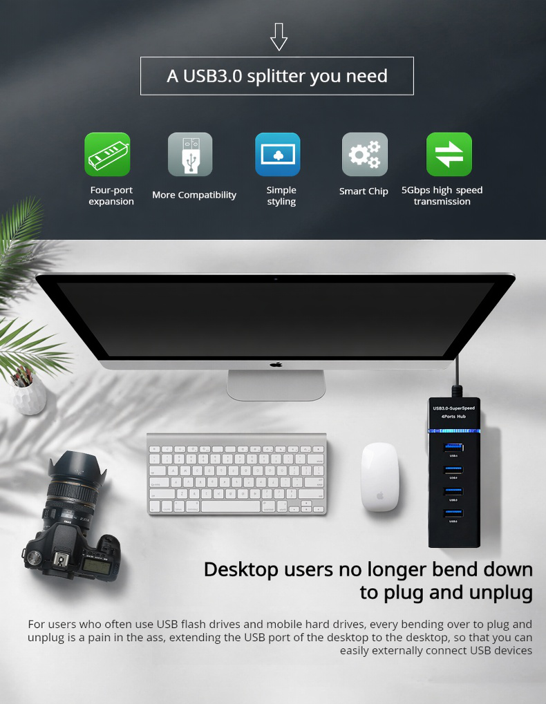 USB Hub Expander with LED indicator
