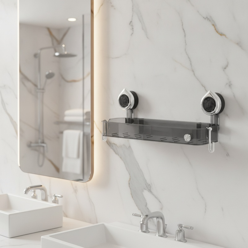 Bathroom Wall-Mounted Cosmetic Organizer for Mirror