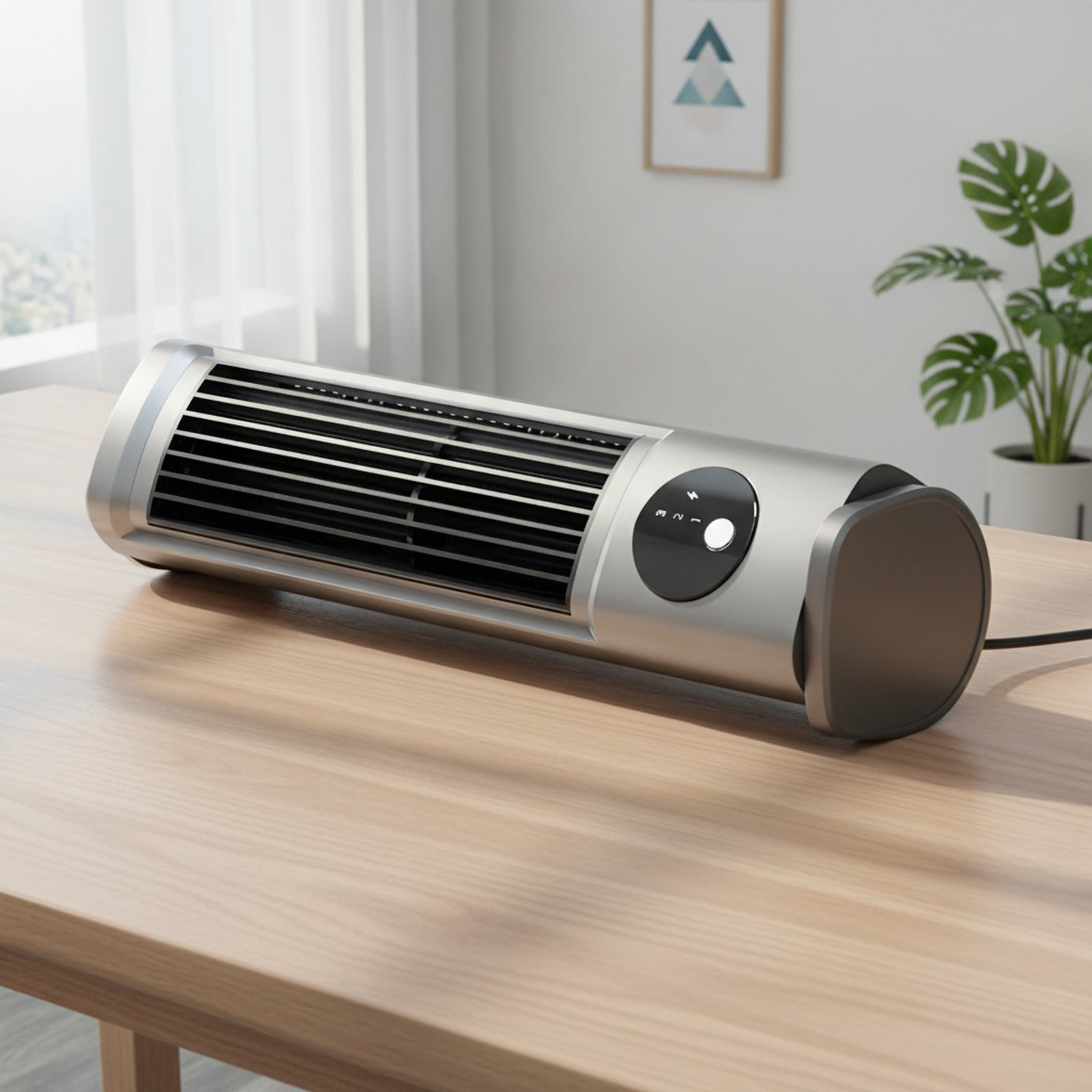 Desktop Bladeless Tower Fan, Small Table Fan