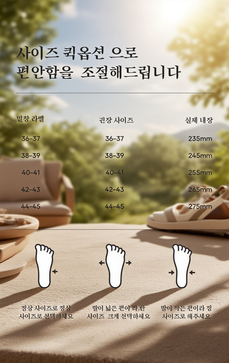 편안한 착용감의 남성 스포츠 샌들 측면 사진