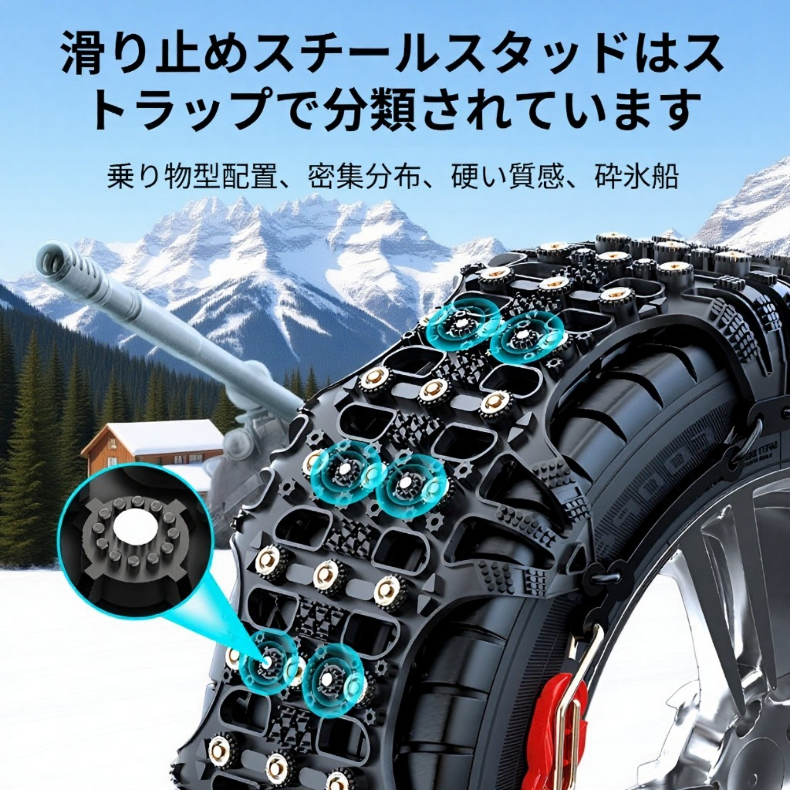 滑り止めタイヤチェーン 事故防止 多車種対応 凍結・悪路対応