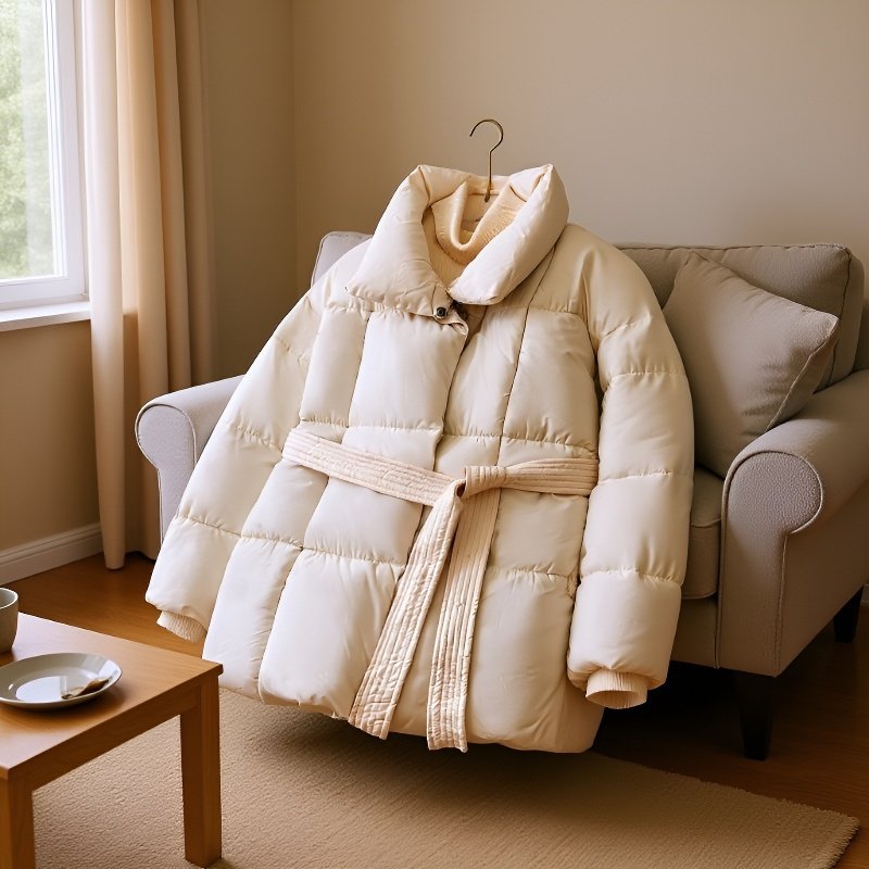 여성 하프 패딩 아우터 허리 여리여리 도톰 패딩 박시 패딩