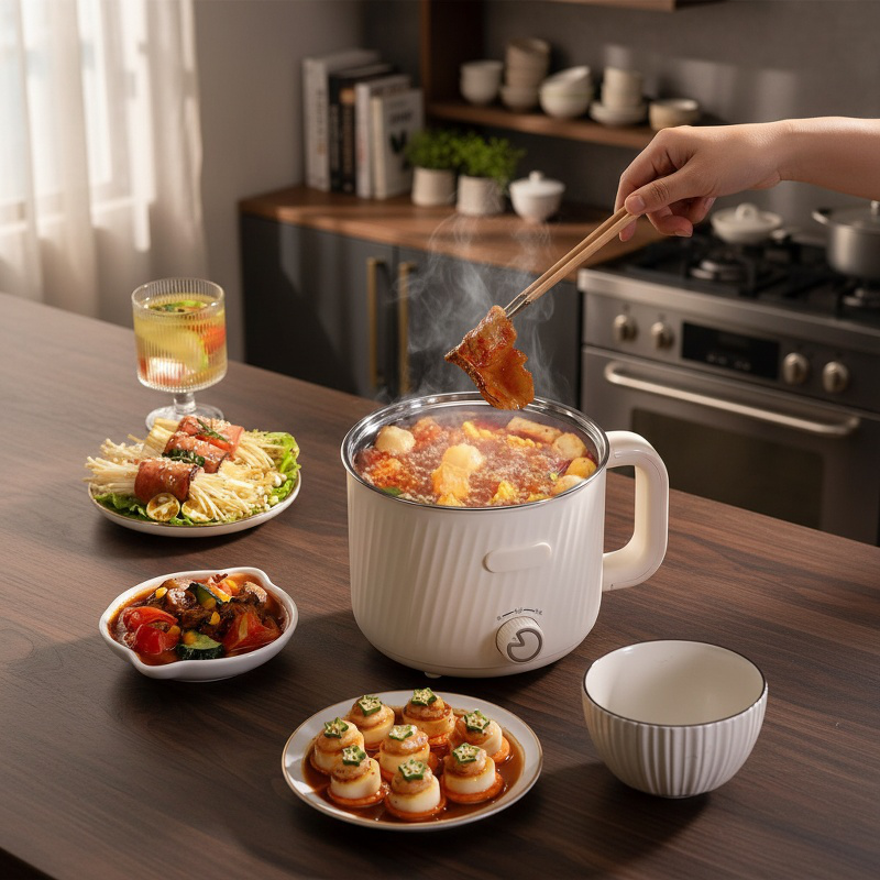 Préparation de repas rapide dans le dortoir avec le hot pot