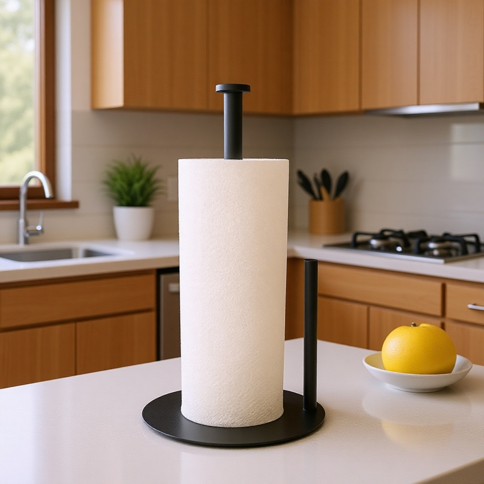ステンレス製キッチンペーパーホルダー立式デザイン