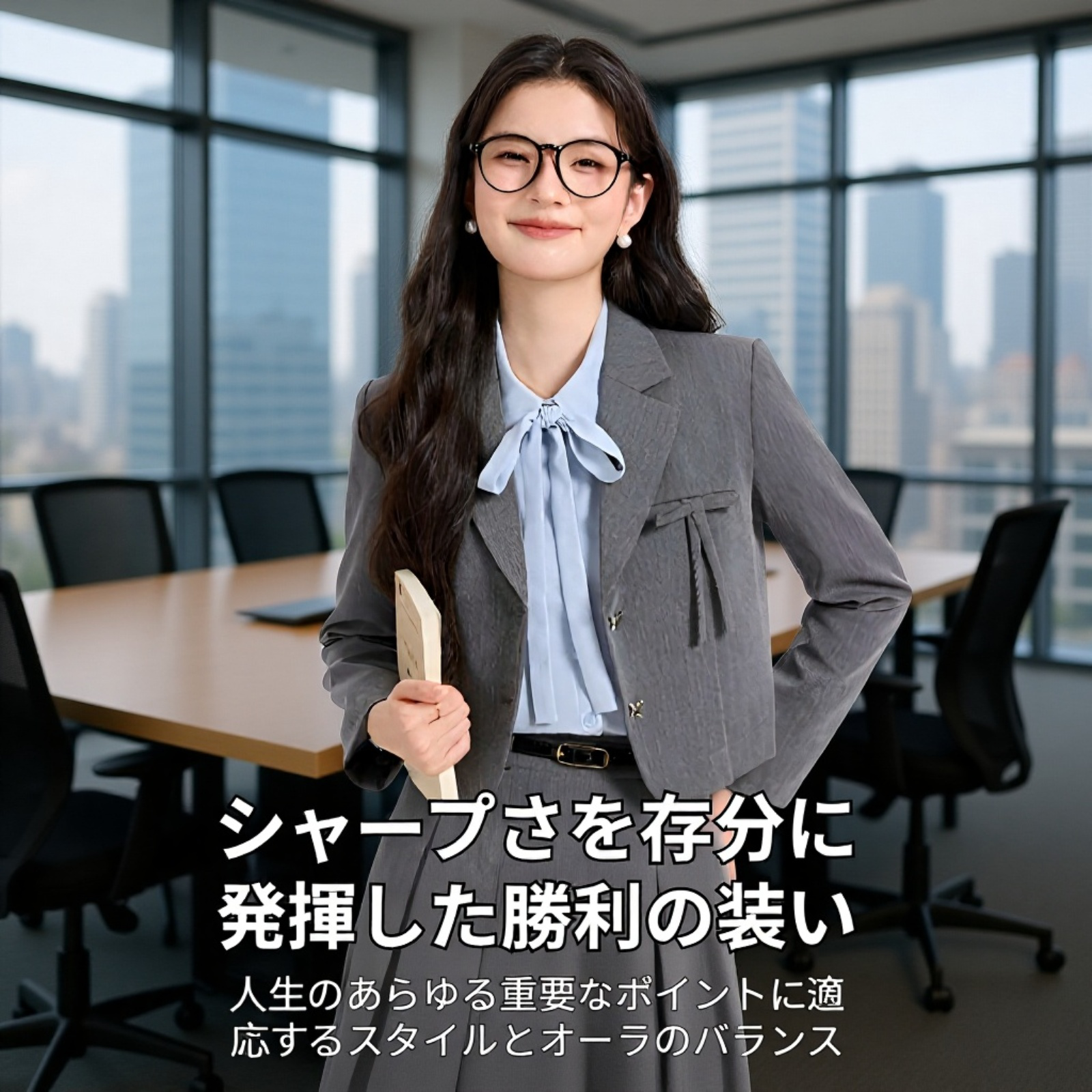 若々しいアカデミック風スーツセットスカート三点セット