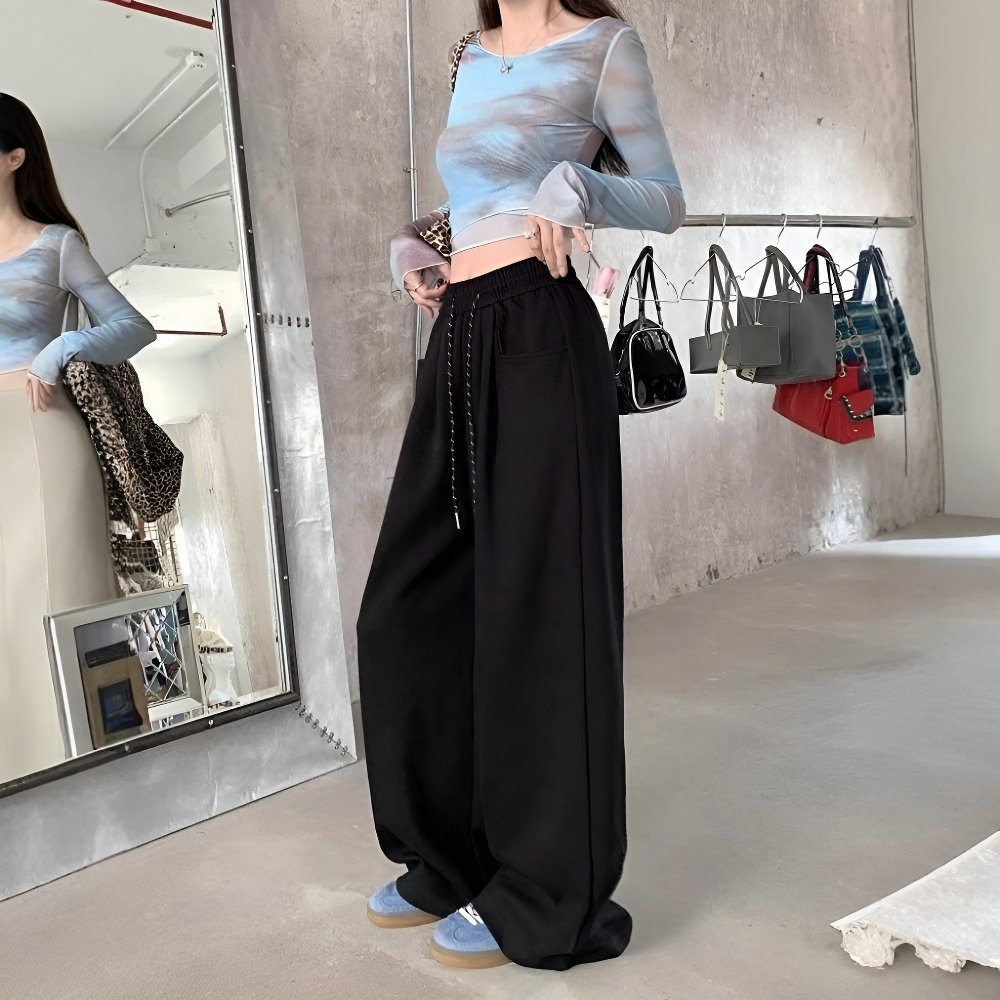 Jogging femme à taille élastique, tendance urbaine