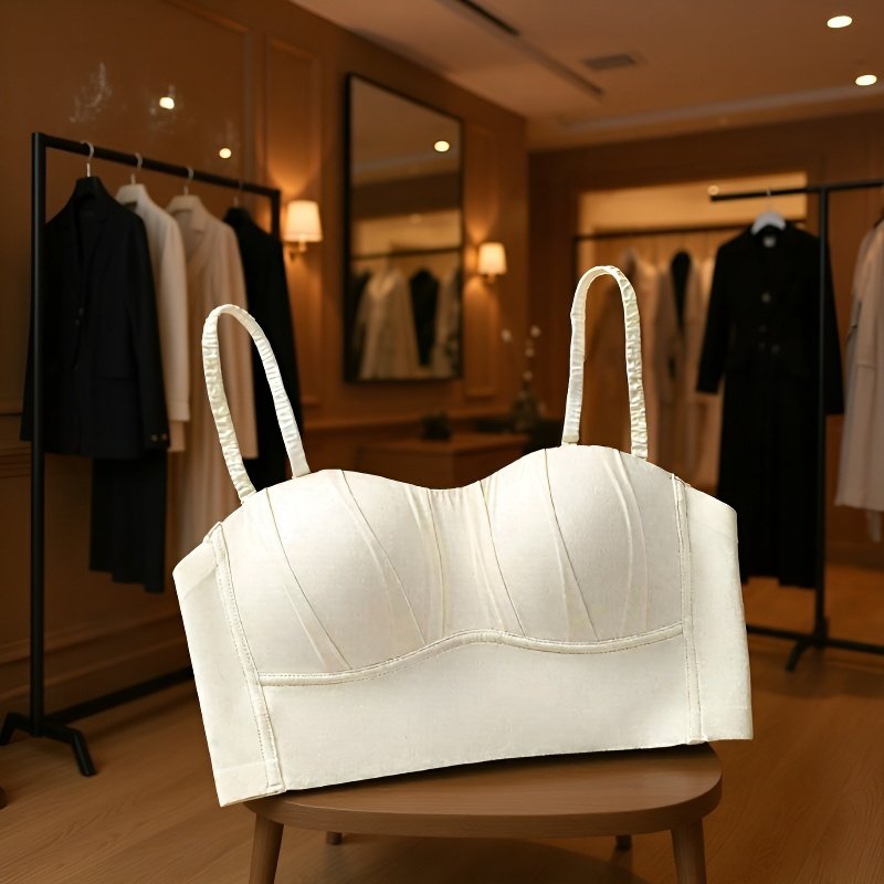 حمالة صدر بدون حمالات مع وسادة صدر ثابتة وخفيفة