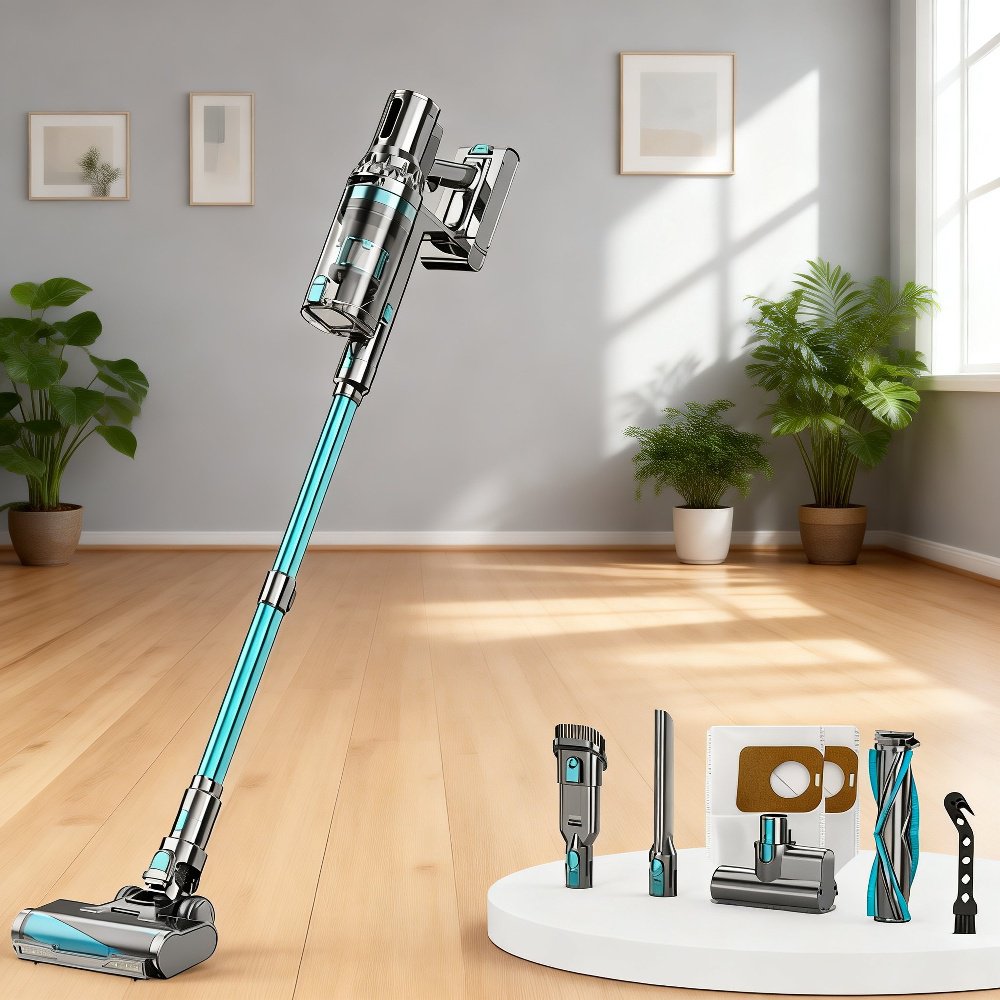 Lightweight Bagless Cyclone Handheld Vacuum Cleaner, Self-cleaning Brushless Upright Style