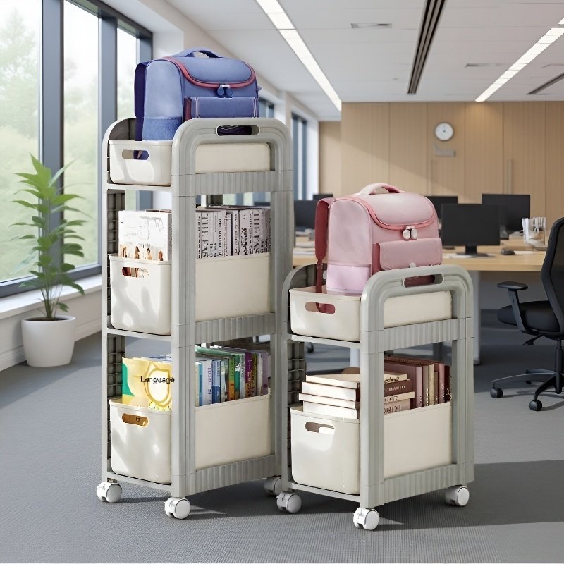 Étagère à cartables à tiroirs mobiles, multi-niveaux, pour usage domestique et scolaire