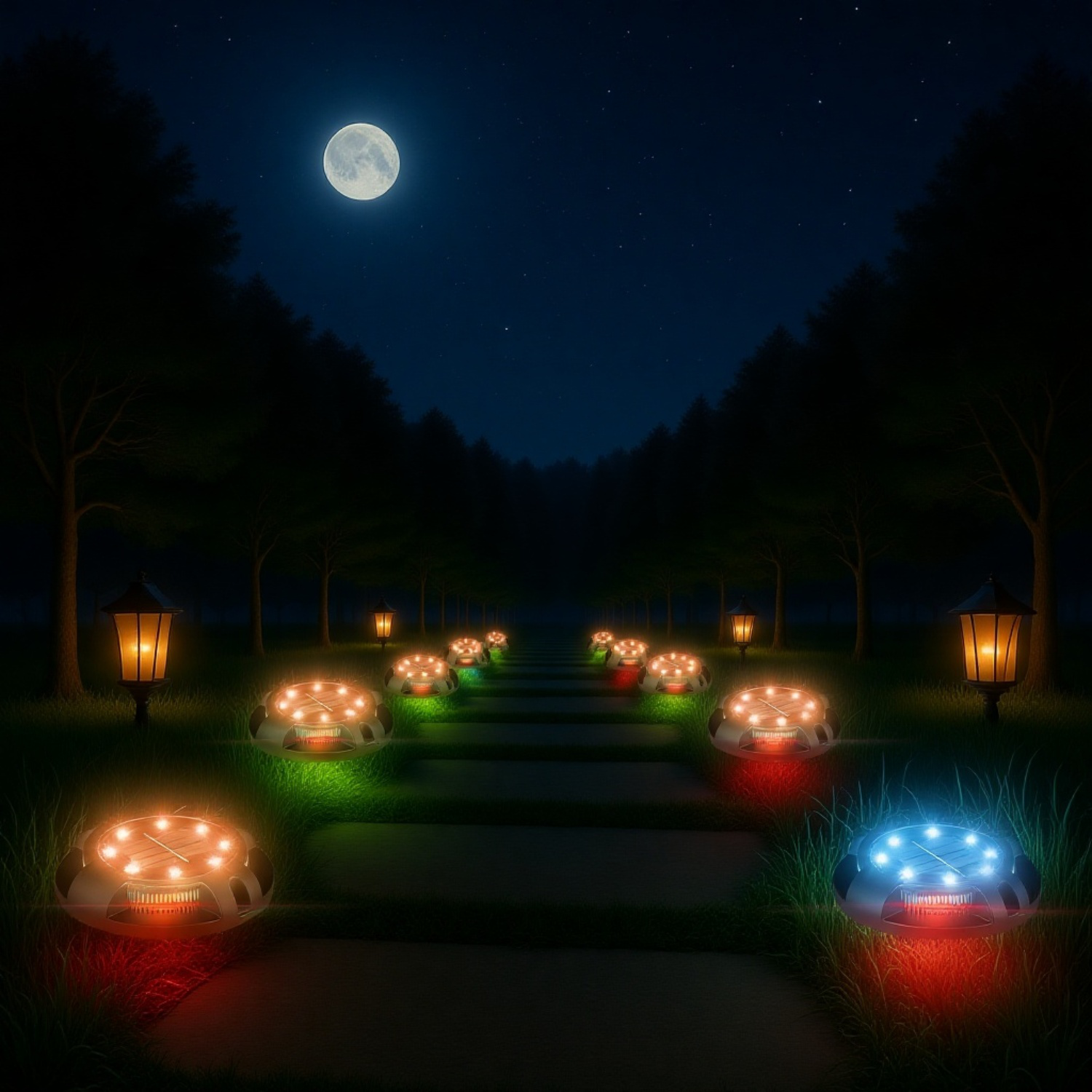 雨に強い防水仕様ソーラー地面ライト