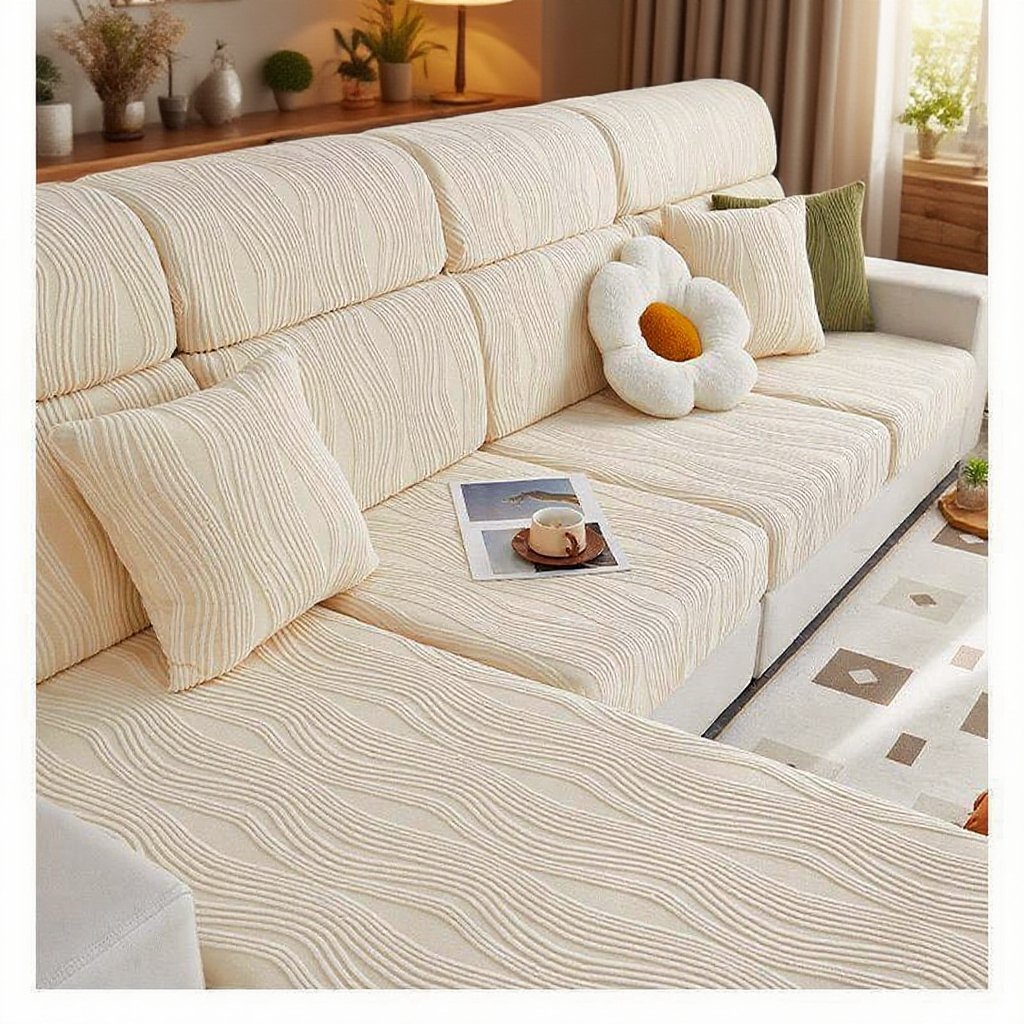 Simple modern solid color sofa cover