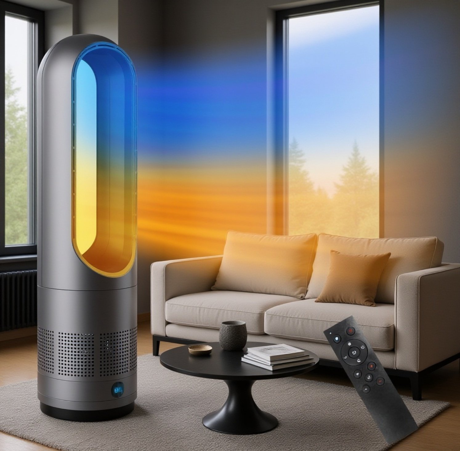 1200Wミニポータブル電気ヒーター冷却ファン オフィス・家庭用 セラミック 冬の防寒