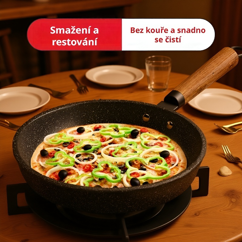 Nepřilnavá pánev z maifanového kamene na indukci i plyn