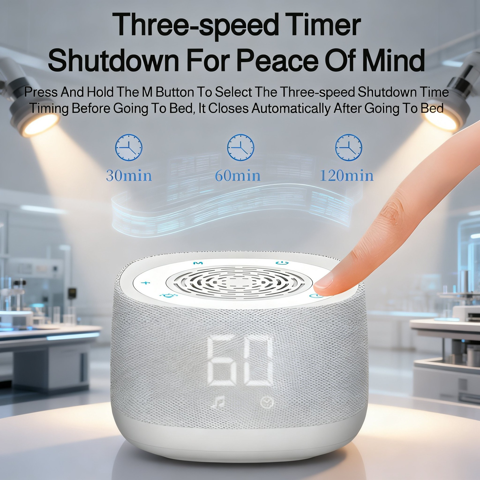 White Noise Bluetooth Speaker Sleep Aid Bedside Stress Relief Wireless Mini Speaker