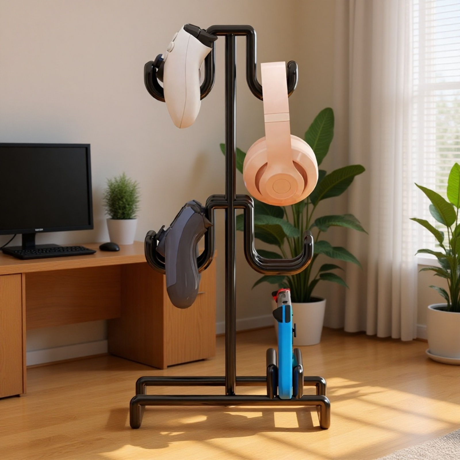 Spielcontroller-Ständer, Kopfhörer-Halterung, Tisch-Aufbewahrungsregal, praktisches Gadget