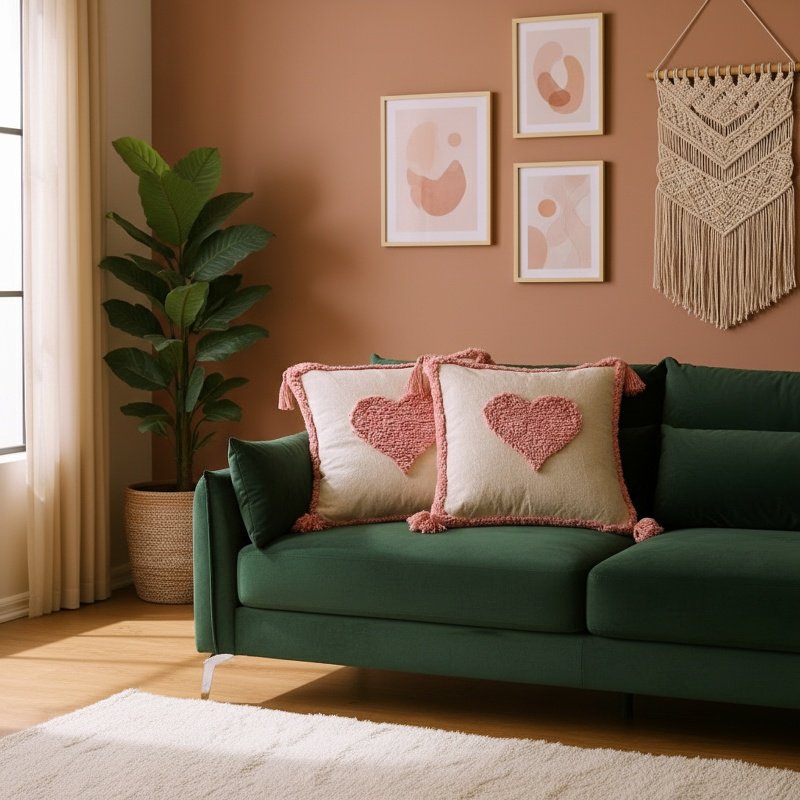 Coussin rose en tissu tufté Sinyoo pour canapé et chaise de bureau, 45x45cm