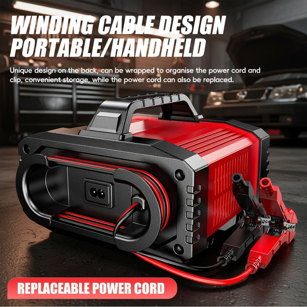 LCD Display Portable Multi-Function Battery Charger for Car Motorcycle Boat