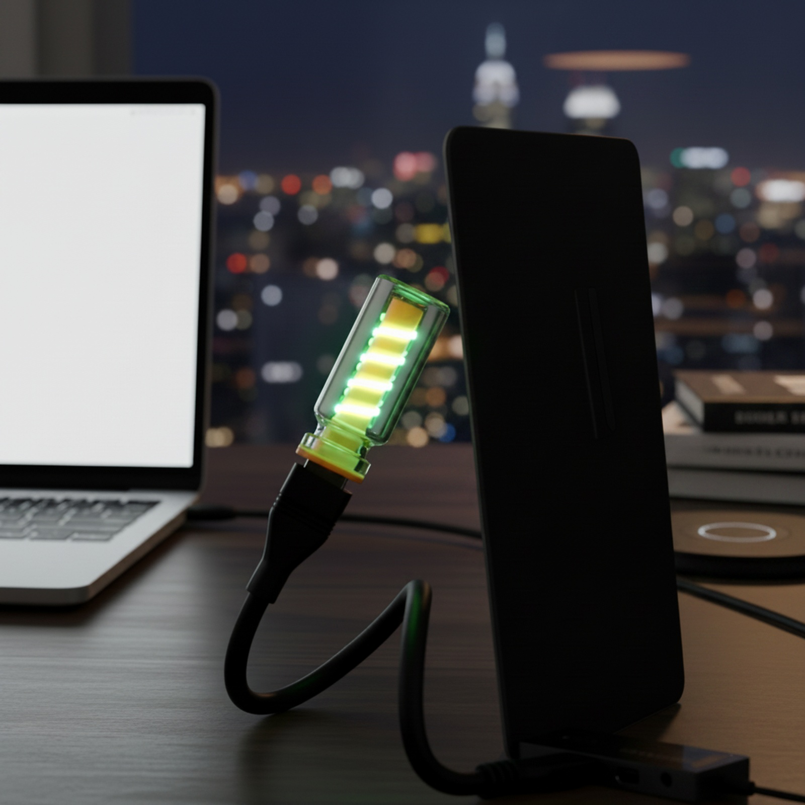Creative Glass Bottle Night Light, USB Desktop Ambient Decor Lamp