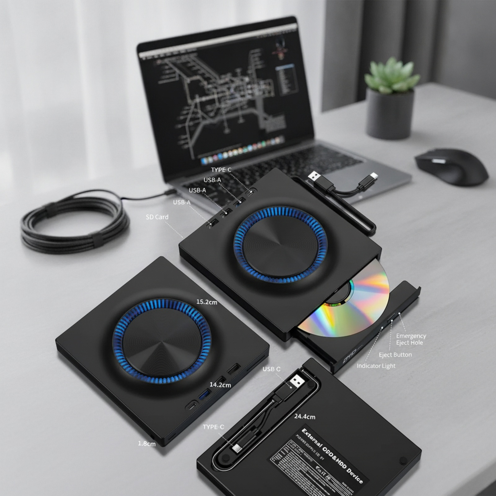 Externer USB DVD-Brenner und Laufwerk