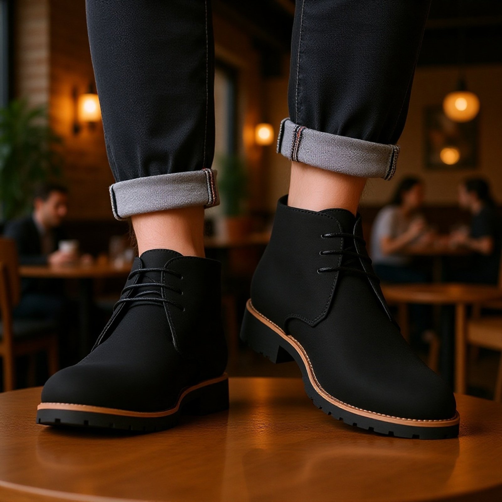 メンズレースアップローブーツ 大きいサイズ マーチンブーツ