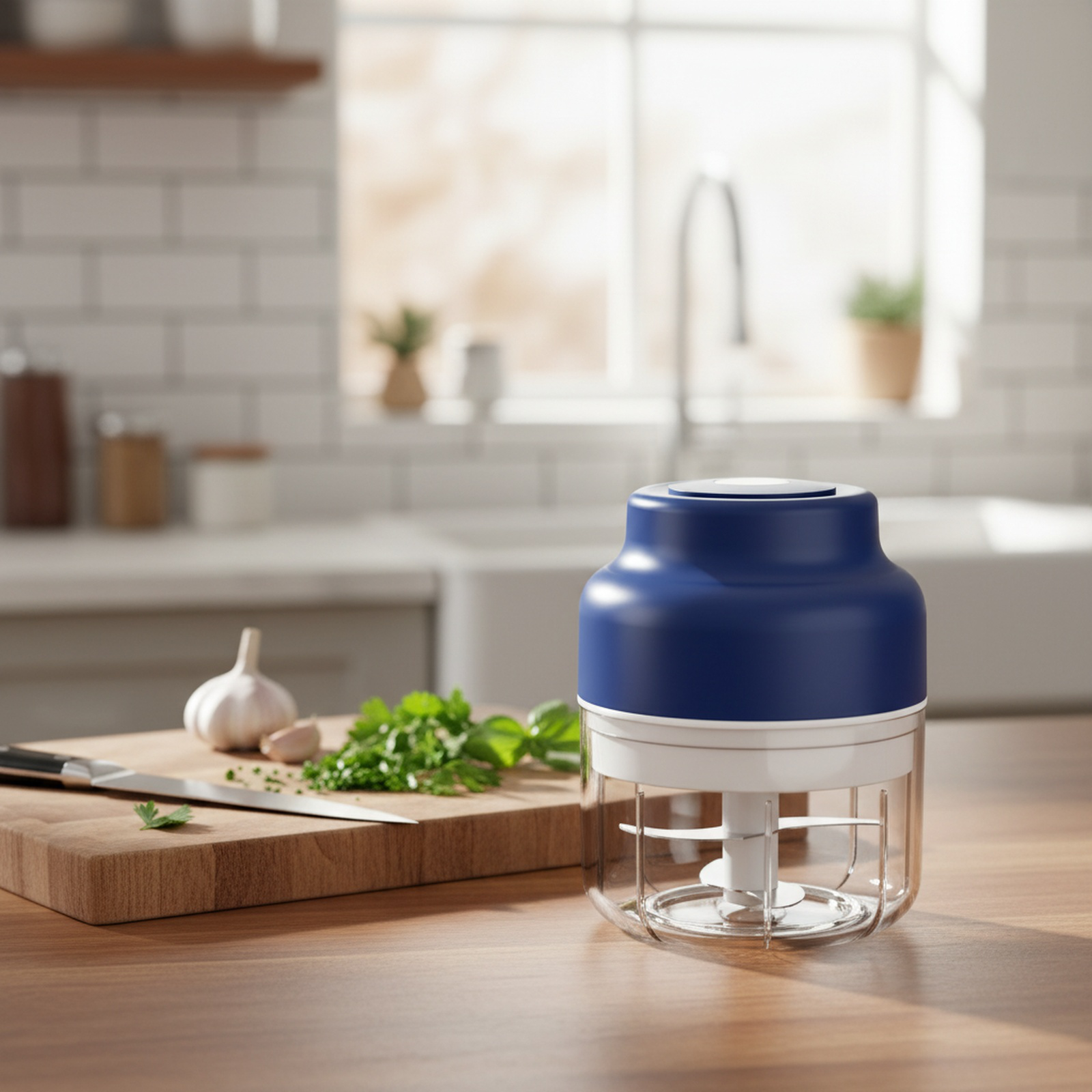Electric garlic press, wireless mini garlic press, automatic garlic stirrer, garlic peeler, kitchen 