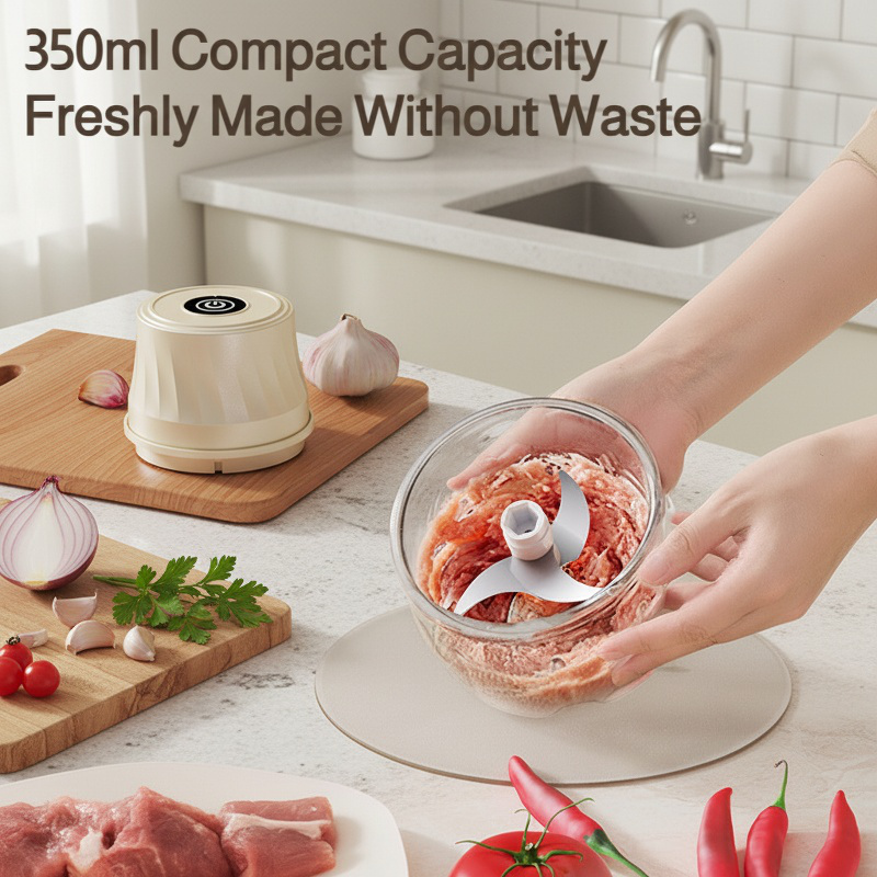 Mini Electric Garlic Chopper and Meat Grinder