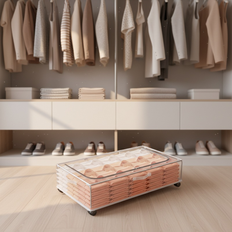 Boîte de rangement sous le lit avec roulettes et protection contre l'humidité