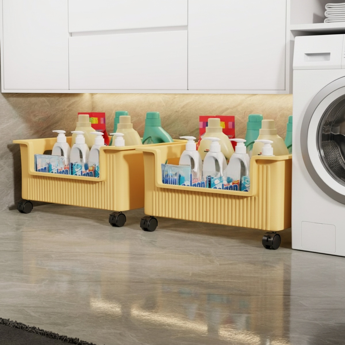 Balcony washing machine shelf with movable rack