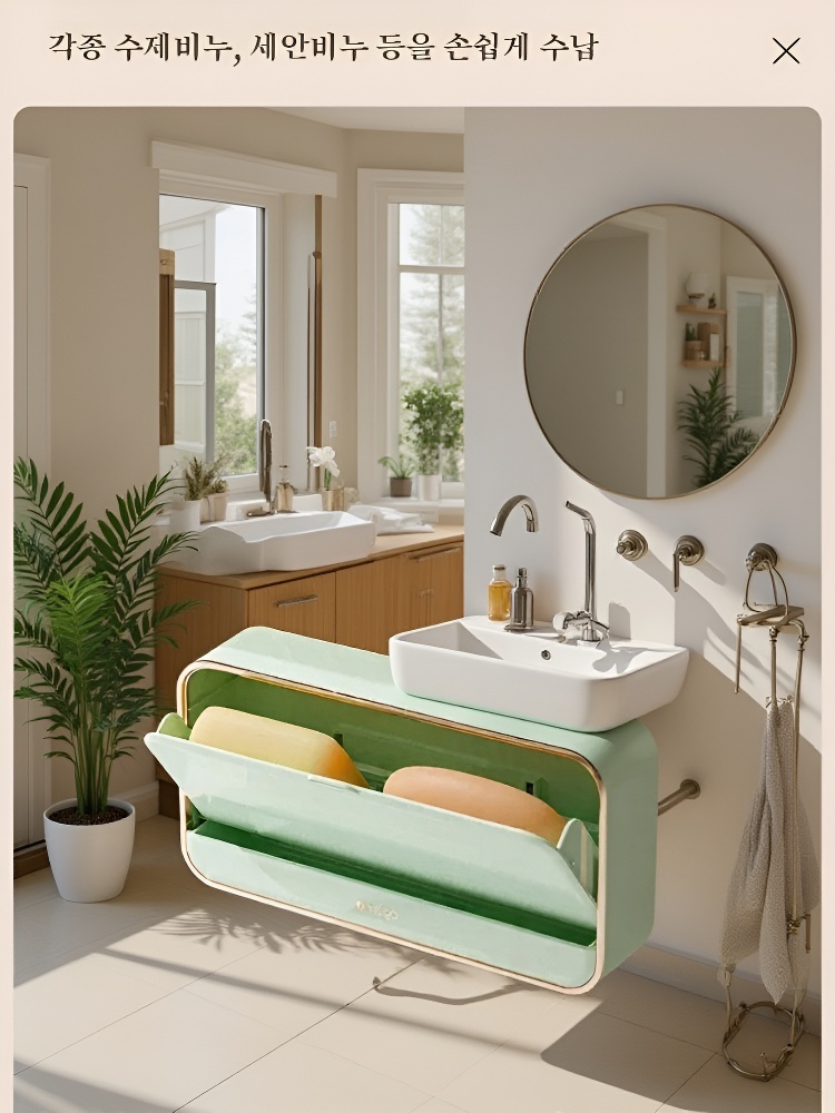 무타공 다기능 3 in 1 비누 홀더