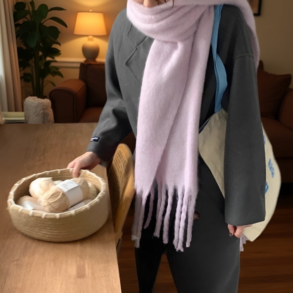  Podzimní a zimní dámská kostkovaná šála, korejský styl, zahuštěná, teplá pletená šála