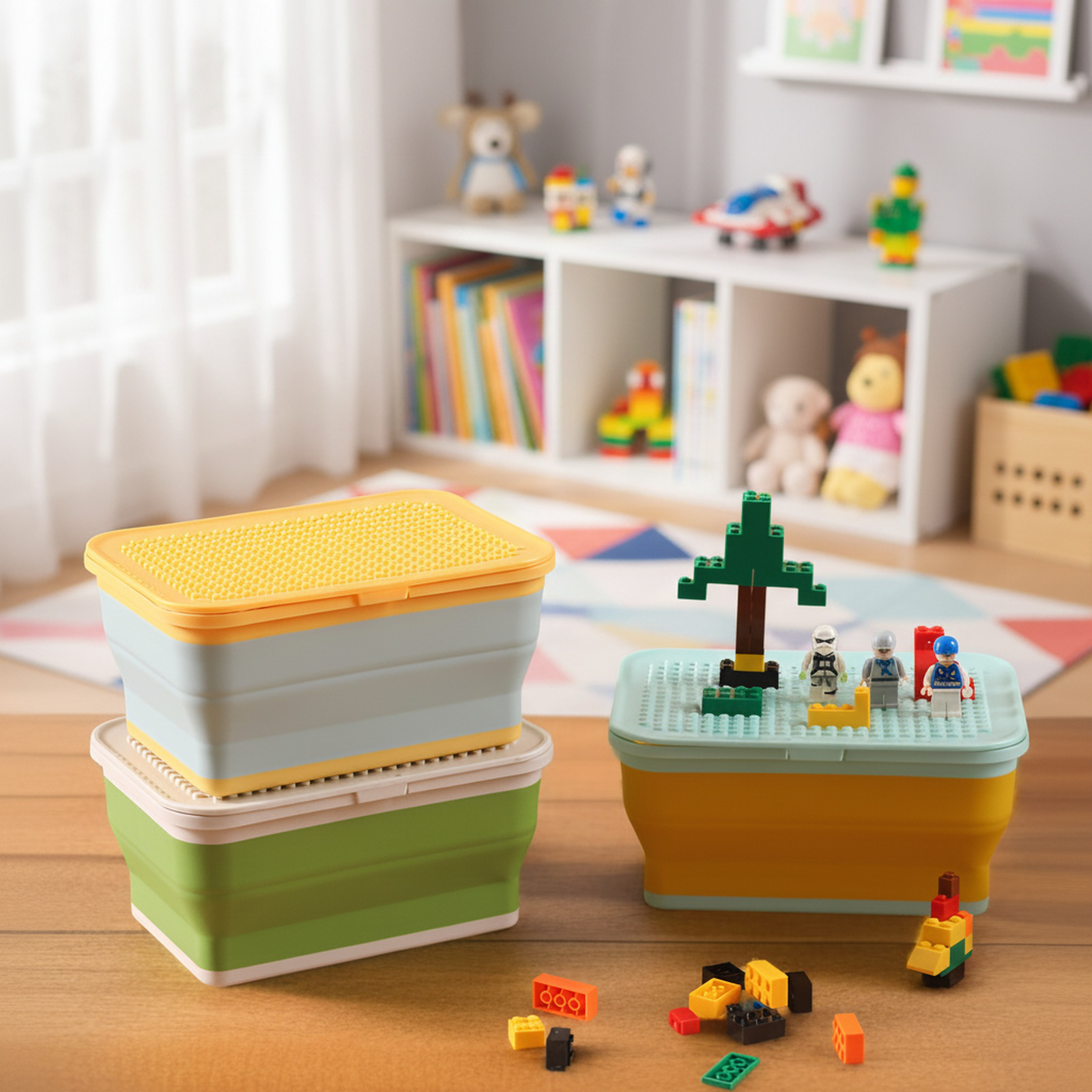 Large storage bin for children's toys and blocks