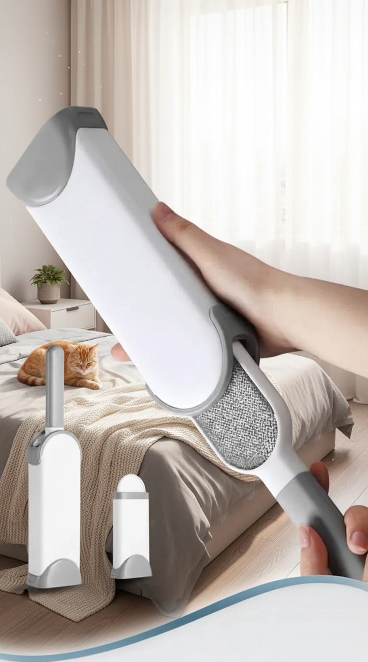 ペットの毛を静電ブラシで簡単に掃除