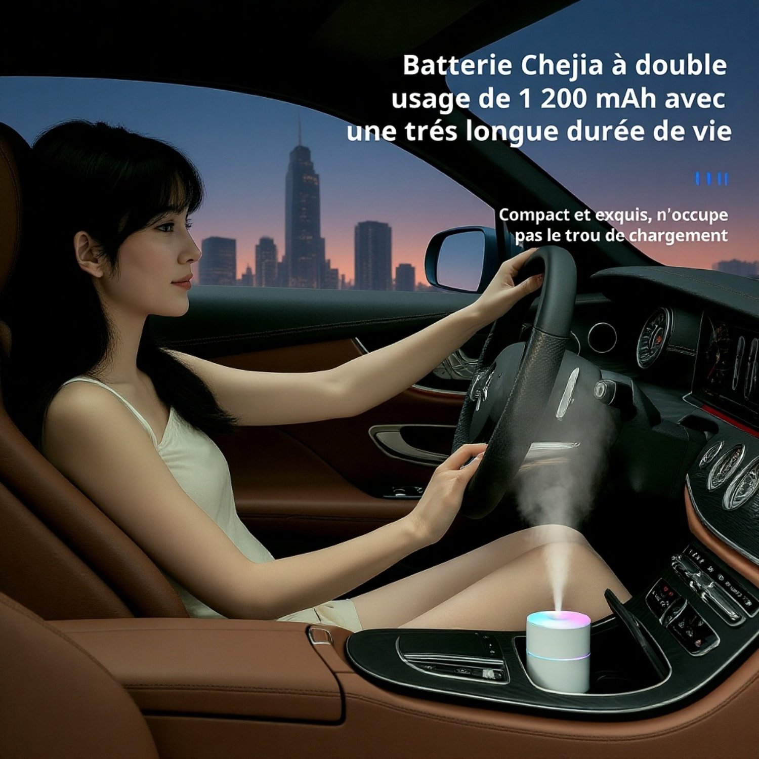 Humidificateur d'air mini sans fil USB, coloré et nébuliseur