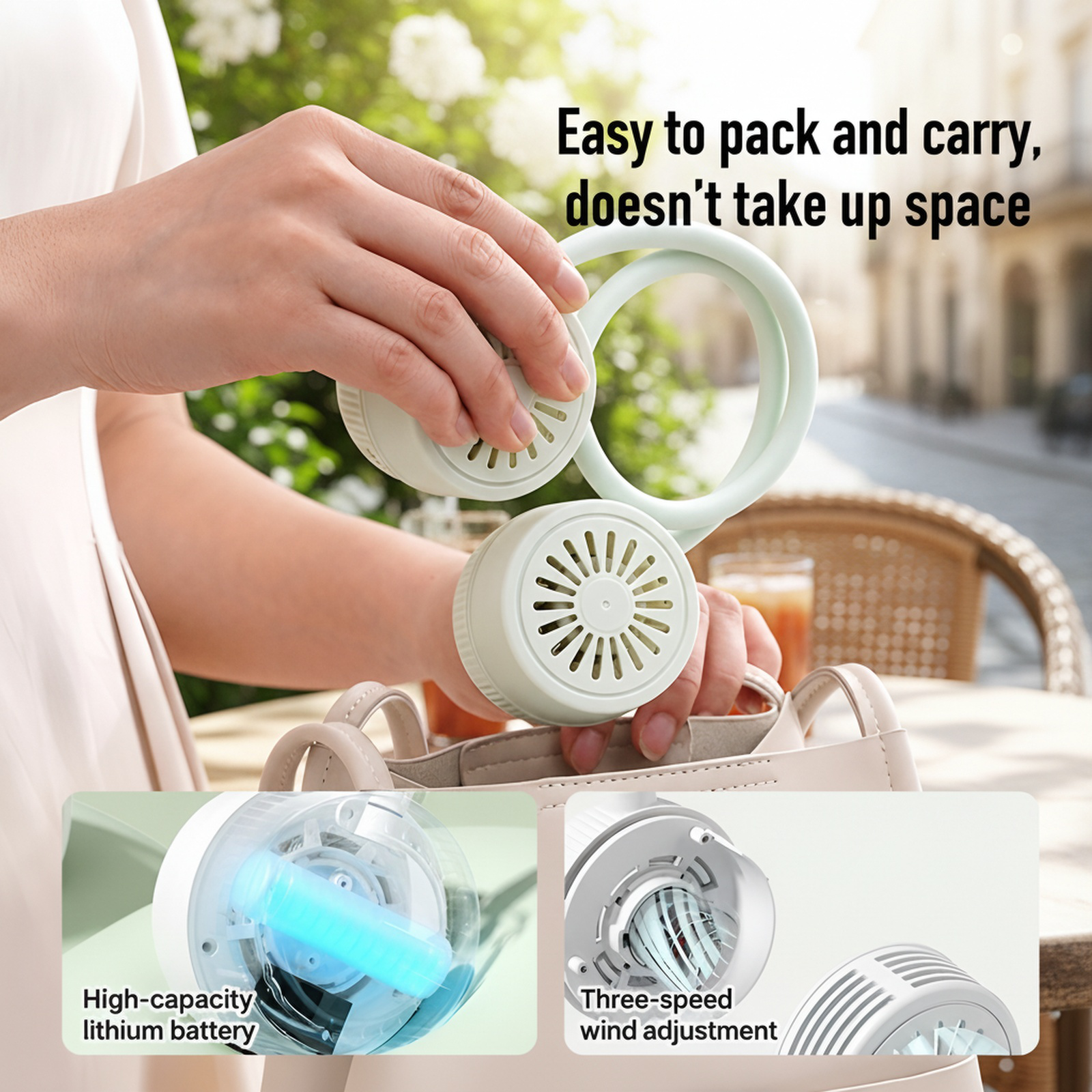Portable Foldable Bladeless Personal Fan