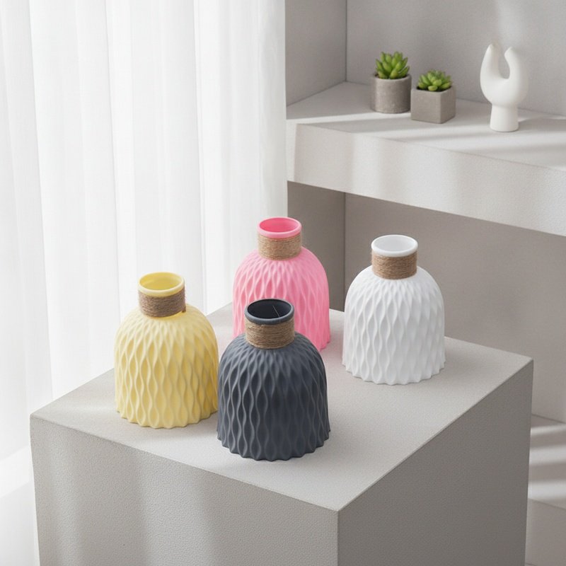 Pineapple-patterned plastic vase, simple, durable, suitable for home use, decorative vase, water rip