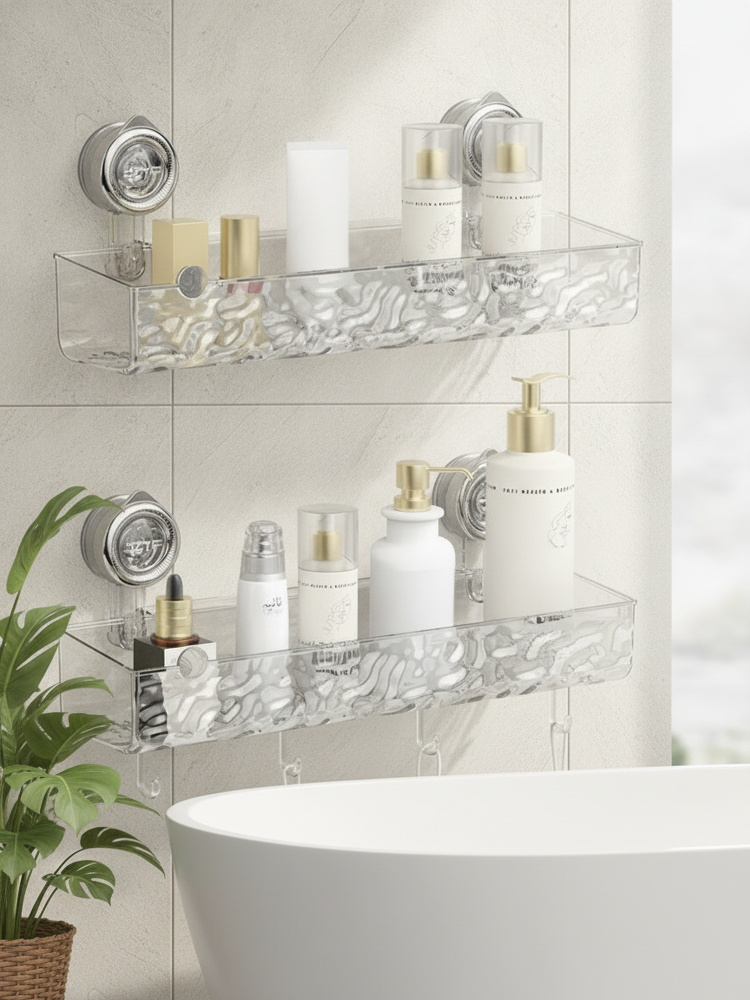 Modern design Ripple Suction Cup Shelf
