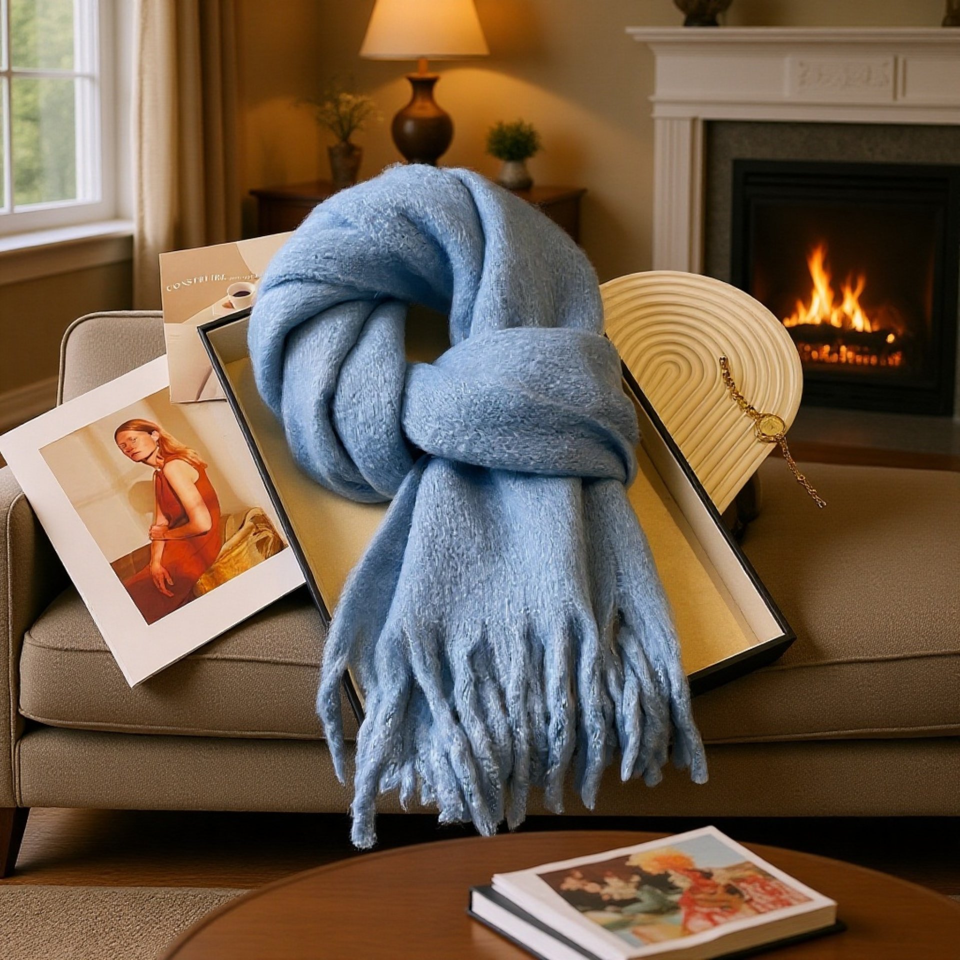 Elegantní dámský šál s károvaným motivem