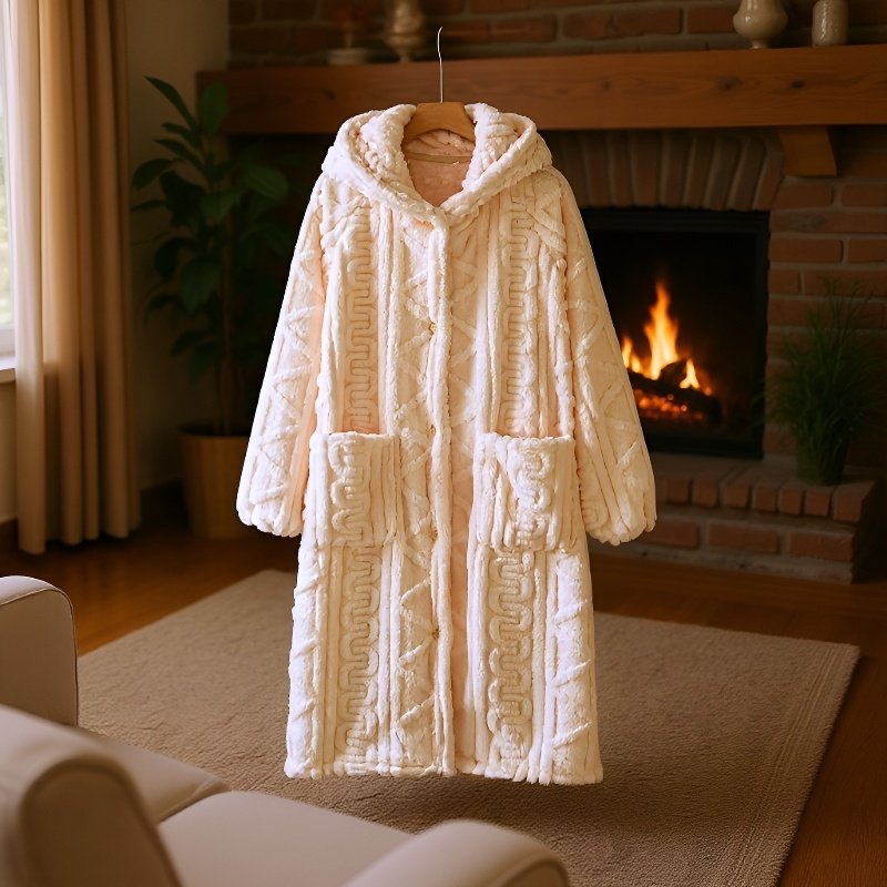 Soft and thick bathrobe for home relaxation