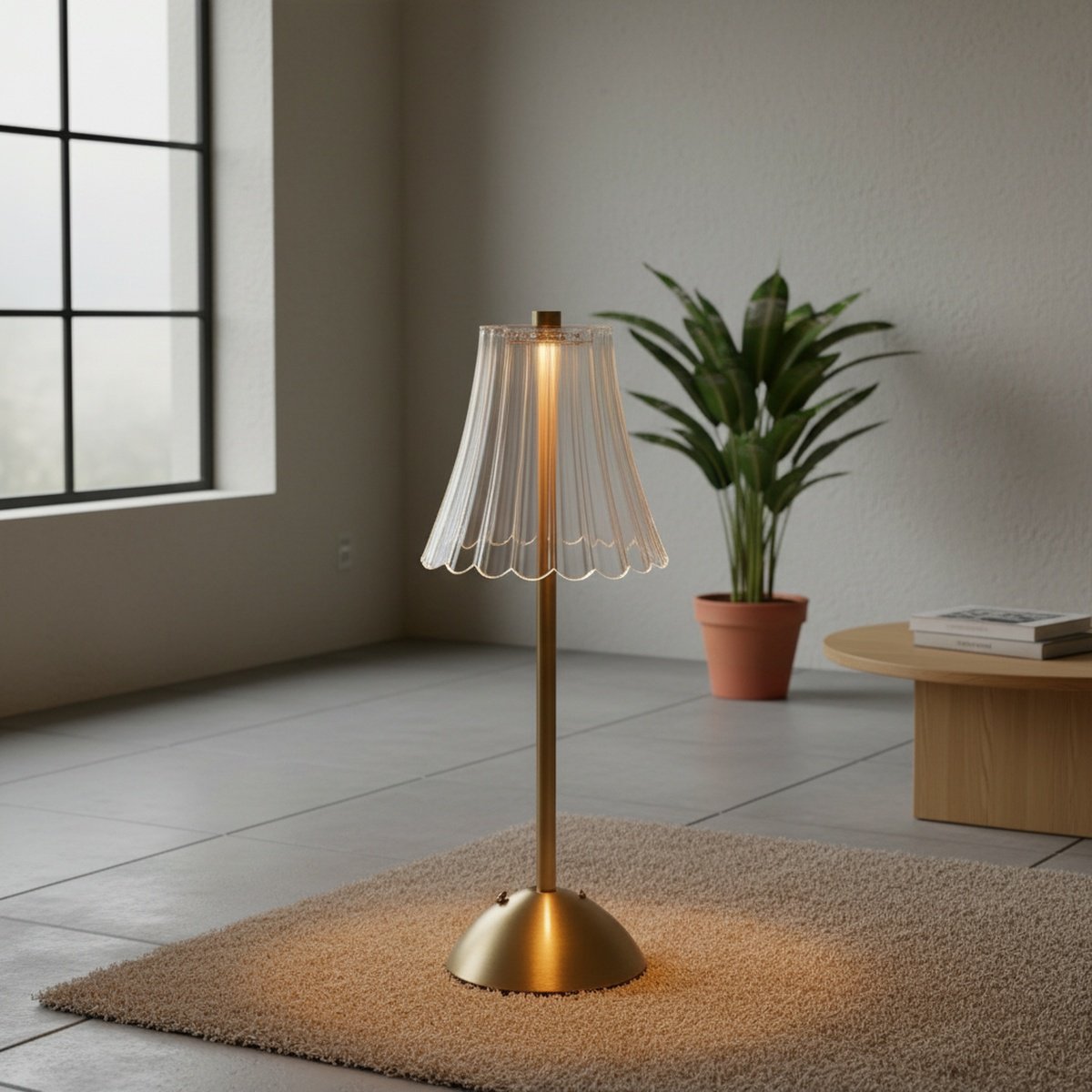 Lampe de bureau rétro en cristal à trois couleurs LED tactile