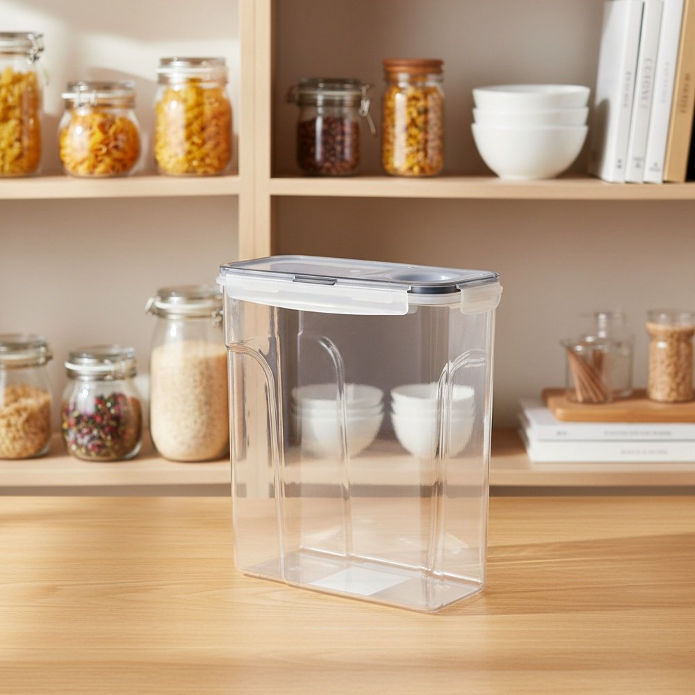 Food-Grade Transparent Plastic Storage Jars for Kimchi and Grains, Airtight Design