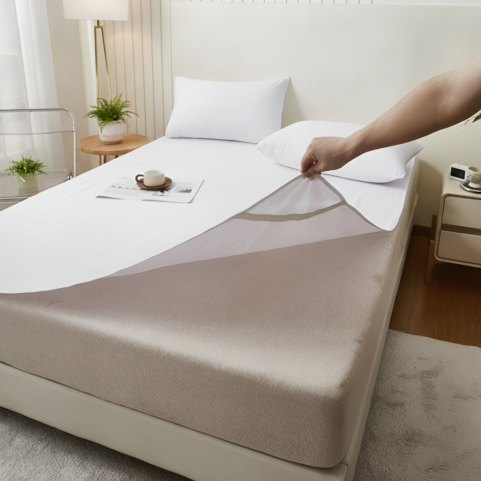 Sábana de microfibra impermeable con toalla para bebé, colchón cambiador